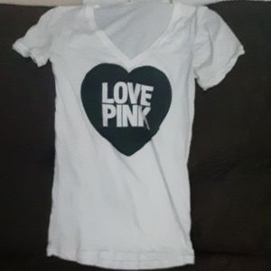 Love pink v neck tee